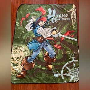 Pirates Of The Caribbean Plush Throw Captain Jack Sparrow w/Sword Disney